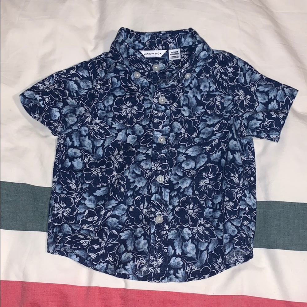 Janie and Jack Tropical Floral Button Down